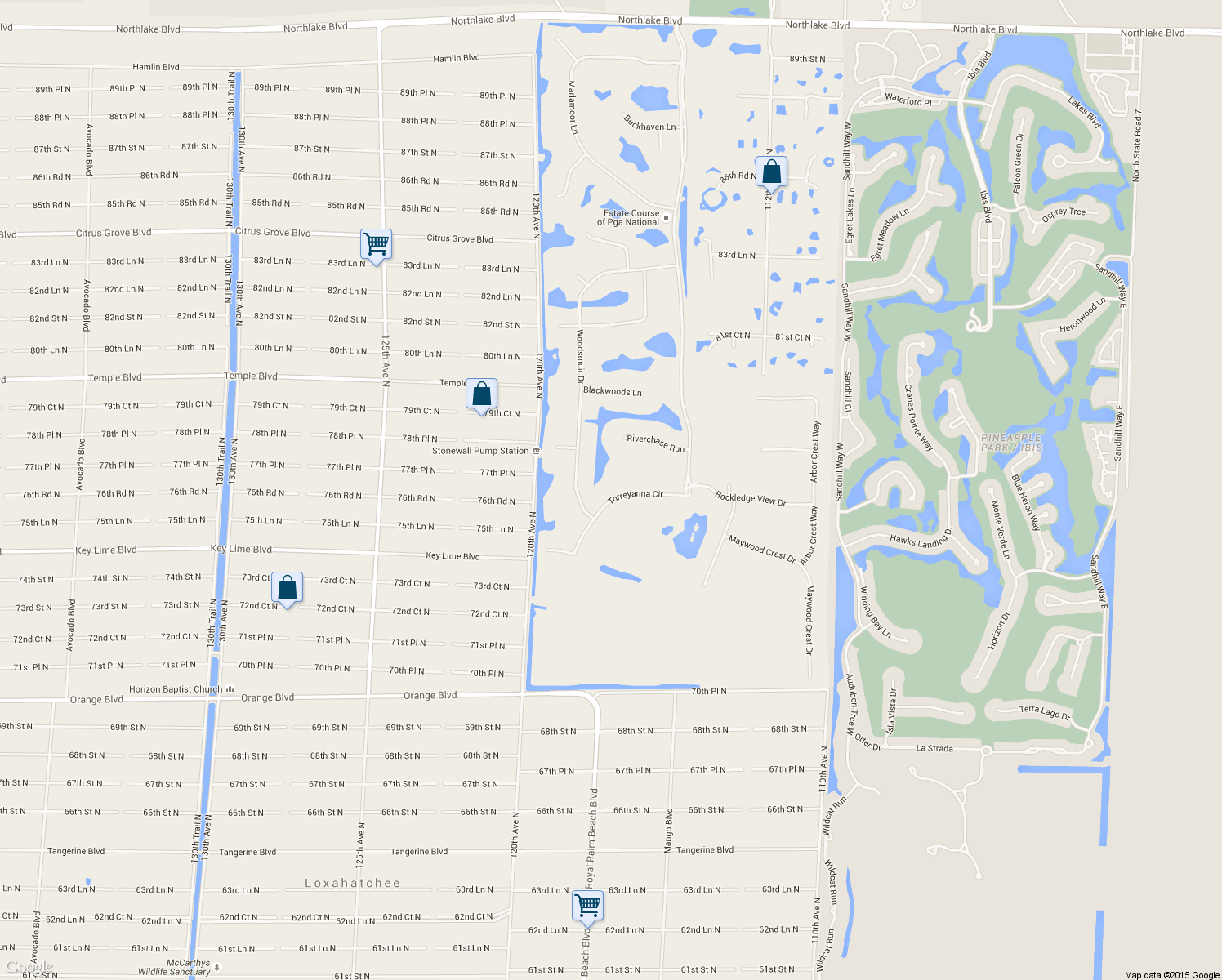 map of restaurants, bars, coffee shops, grocery stores, and more near 11910 Torreyanna Circle in West Palm Beach