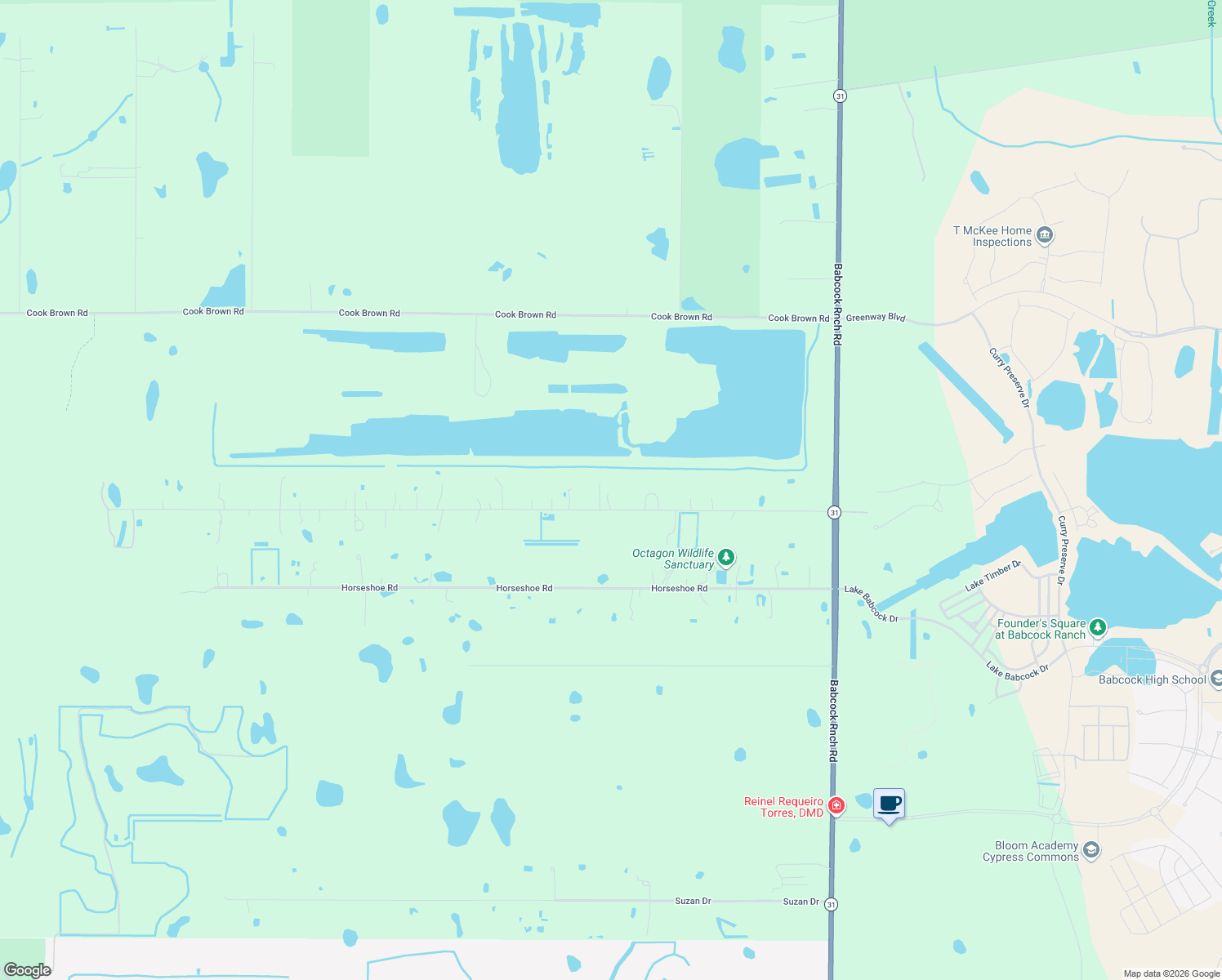 map of restaurants, bars, coffee shops, grocery stores, and more near 41300 Little Farm Road in Punta Gorda