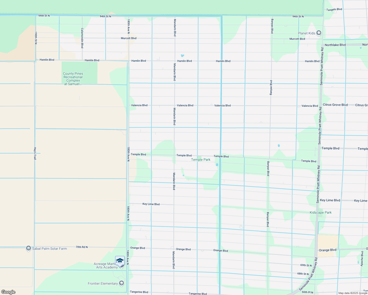 map of restaurants, bars, coffee shops, grocery stores, and more near 17393 80th Street North in Loxahatchee