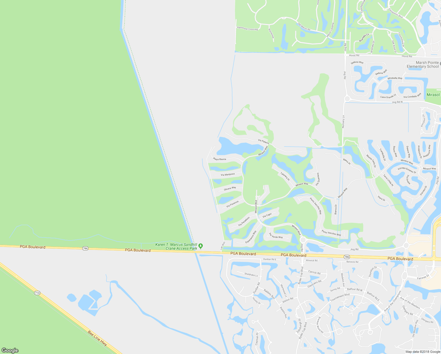 map of restaurants, bars, coffee shops, grocery stores, and more near 128 Vía Mariposa in Palm Beach Gardens