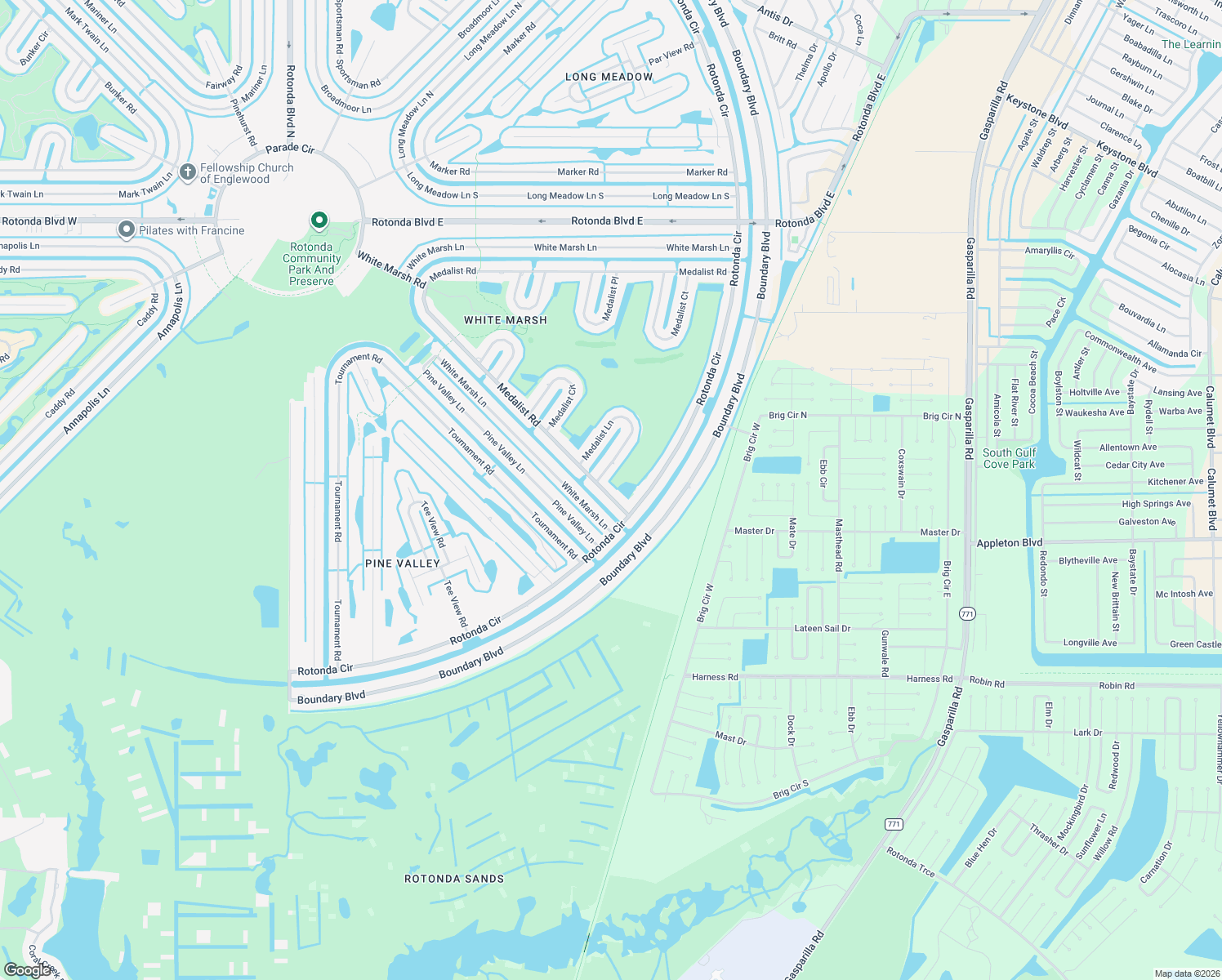 map of restaurants, bars, coffee shops, grocery stores, and more near 250 Medalist Road in Rotonda West