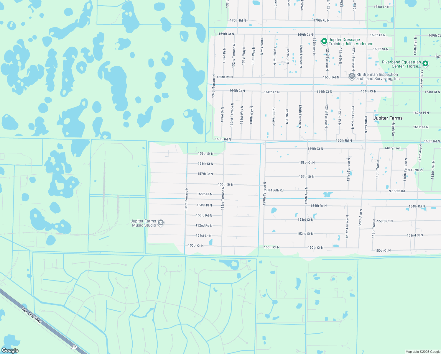 map of restaurants, bars, coffee shops, grocery stores, and more near 13350 157th Court North in Jupiter
