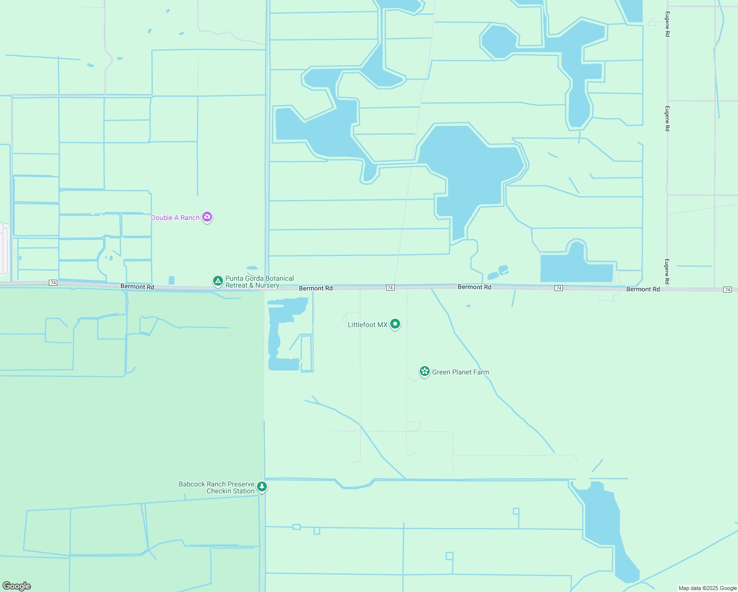 map of restaurants, bars, coffee shops, grocery stores, and more near 48571 Bermont Road in Punta Gorda