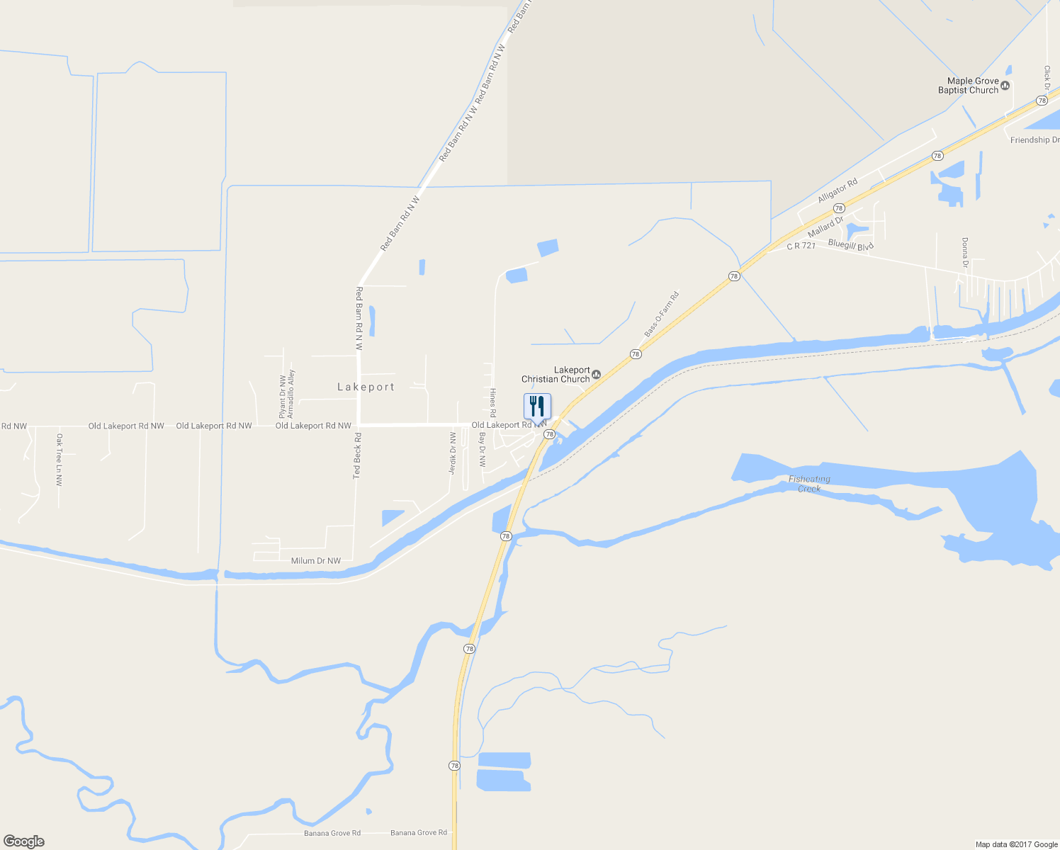 map of restaurants, bars, coffee shops, grocery stores, and more near 1040 Old Lakeport Road Northwest in Moore Haven