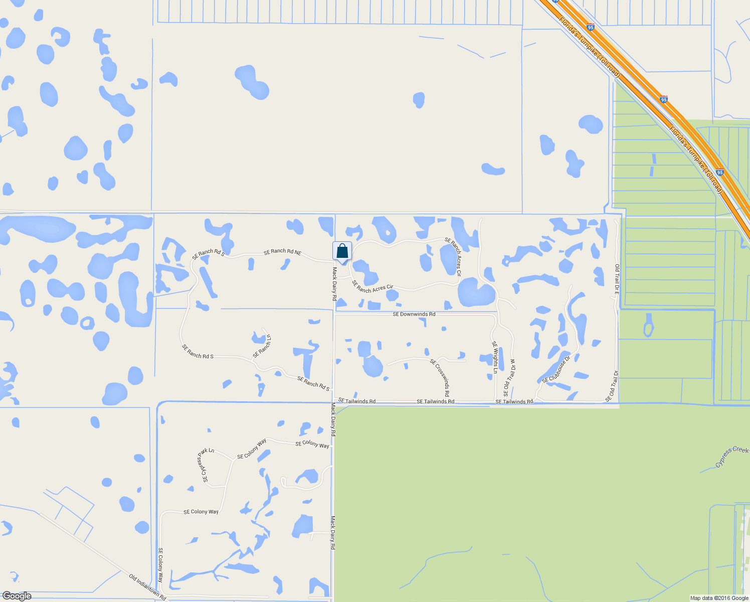 map of restaurants, bars, coffee shops, grocery stores, and more near 3034 Southeast Ranch Acres Circle in Jupiter