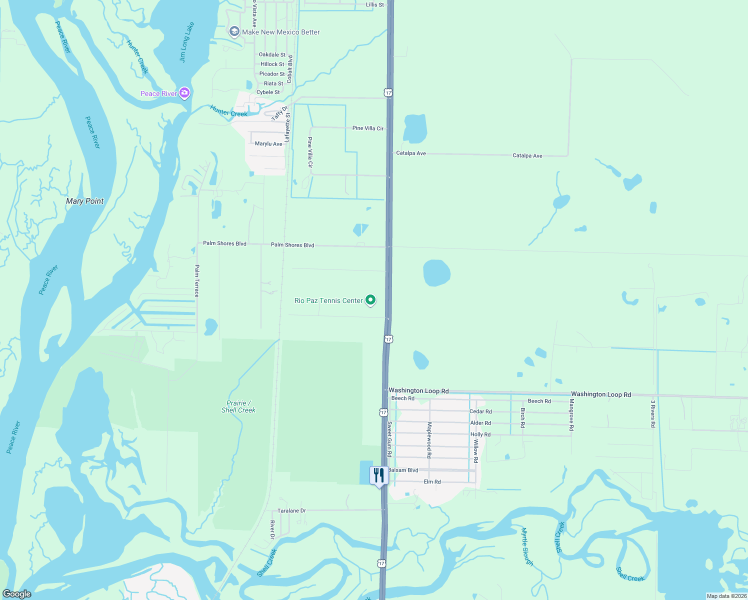 map of restaurants, bars, coffee shops, grocery stores, and more near 2051 Duncan Road in Punta Gorda