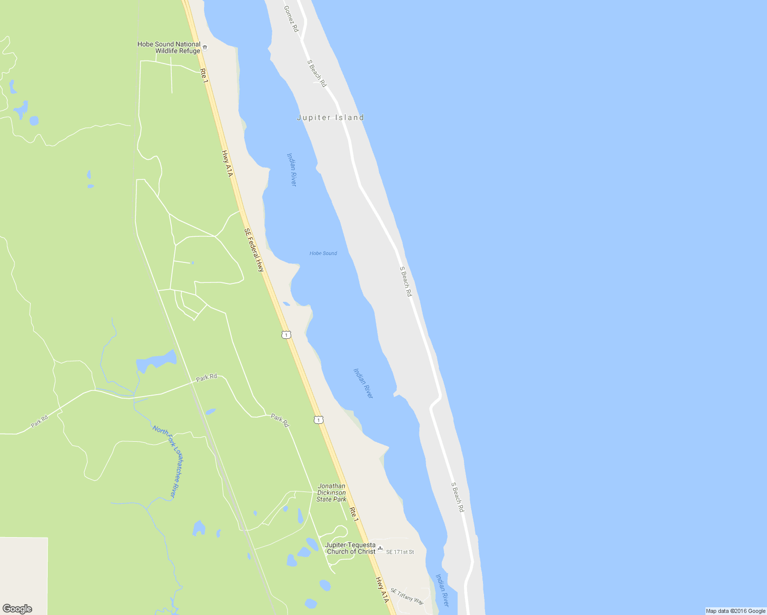 map of restaurants, bars, coffee shops, grocery stores, and more near 346 South Beach Road in Hobe Sound