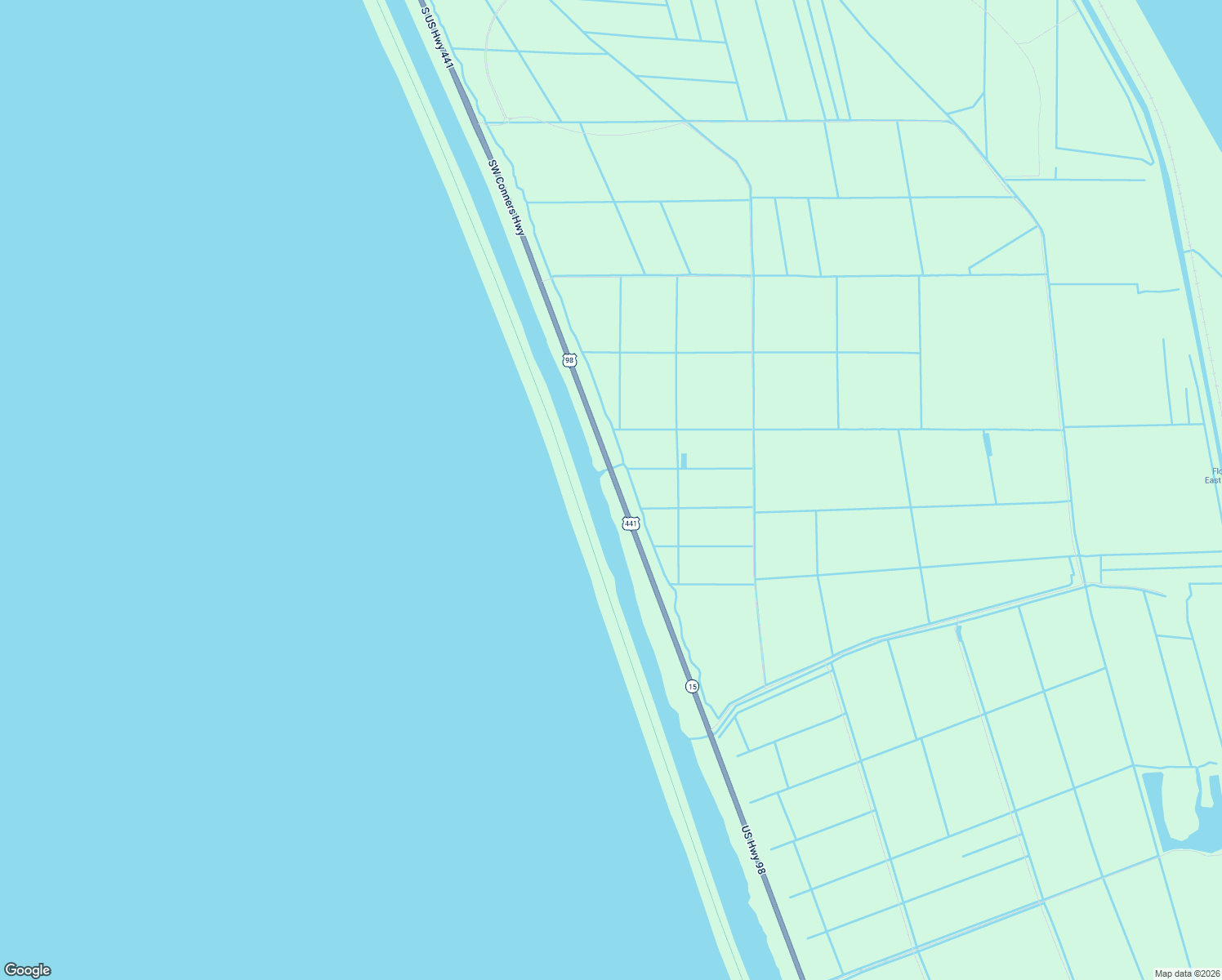 map of restaurants, bars, coffee shops, grocery stores, and more near 14000 Southwest Conners Highway in Okeechobee