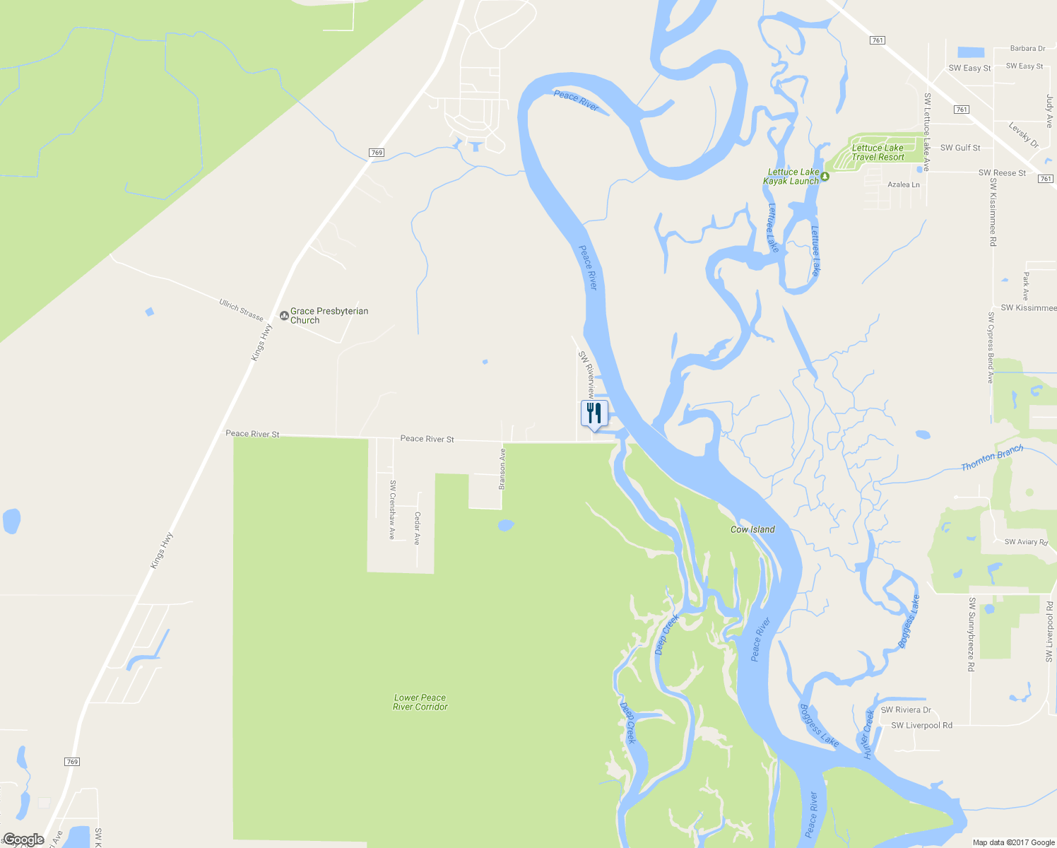 map of restaurants, bars, coffee shops, grocery stores, and more near 9940 Peace River Street in Arcadia