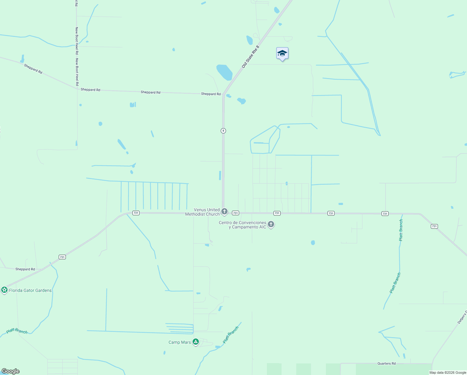 map of restaurants, bars, coffee shops, grocery stores, and more near 106 Old State Route 8 in Venus
