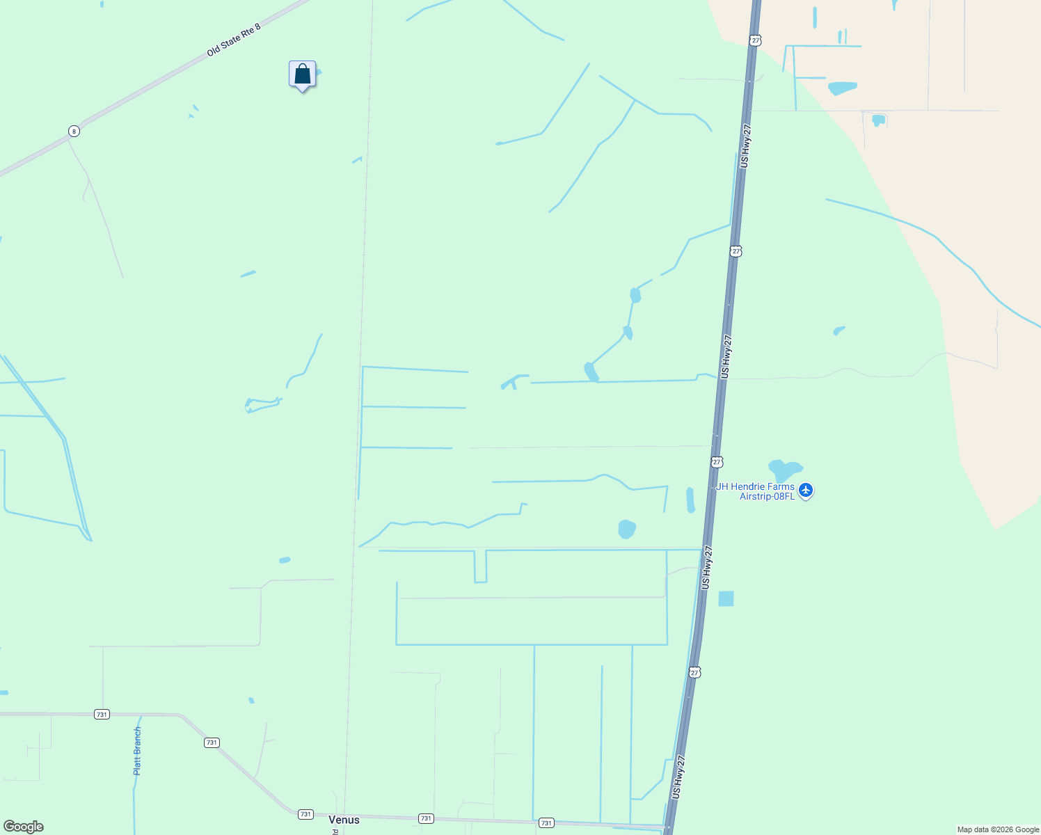 map of restaurants, bars, coffee shops, grocery stores, and more near 170 Angus Road in Venus
