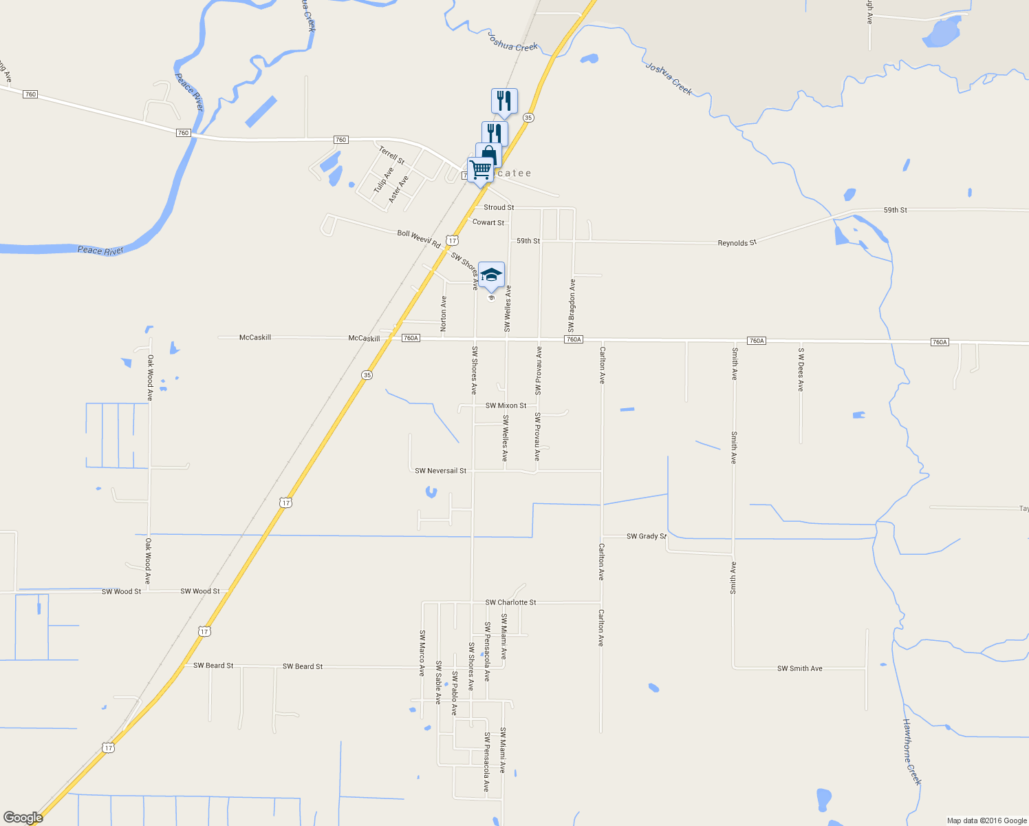 map of restaurants, bars, coffee shops, grocery stores, and more near 5288 Southwest Welles Avenue in Arcadia