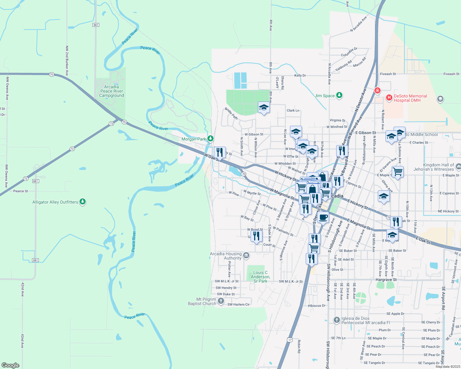 map of restaurants, bars, coffee shops, grocery stores, and more near 124 South Baldwin Avenue in Arcadia