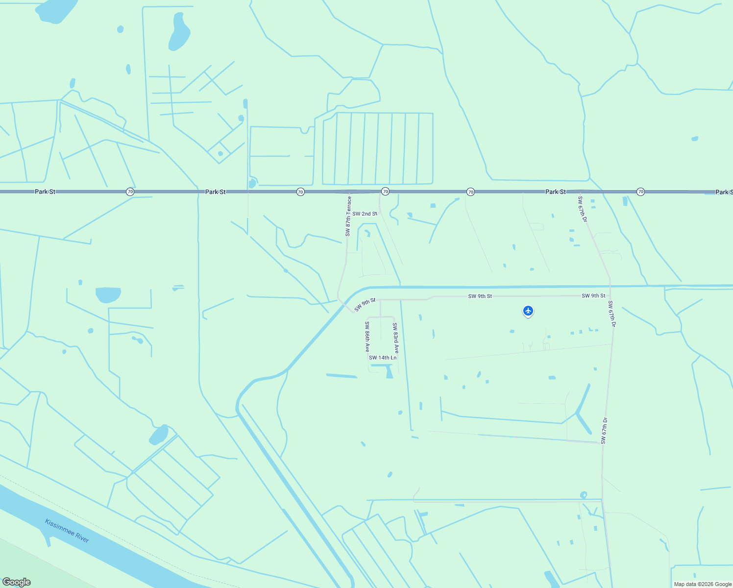 map of restaurants, bars, coffee shops, grocery stores, and more near 8575 Southwest 9th Street in Okeechobee