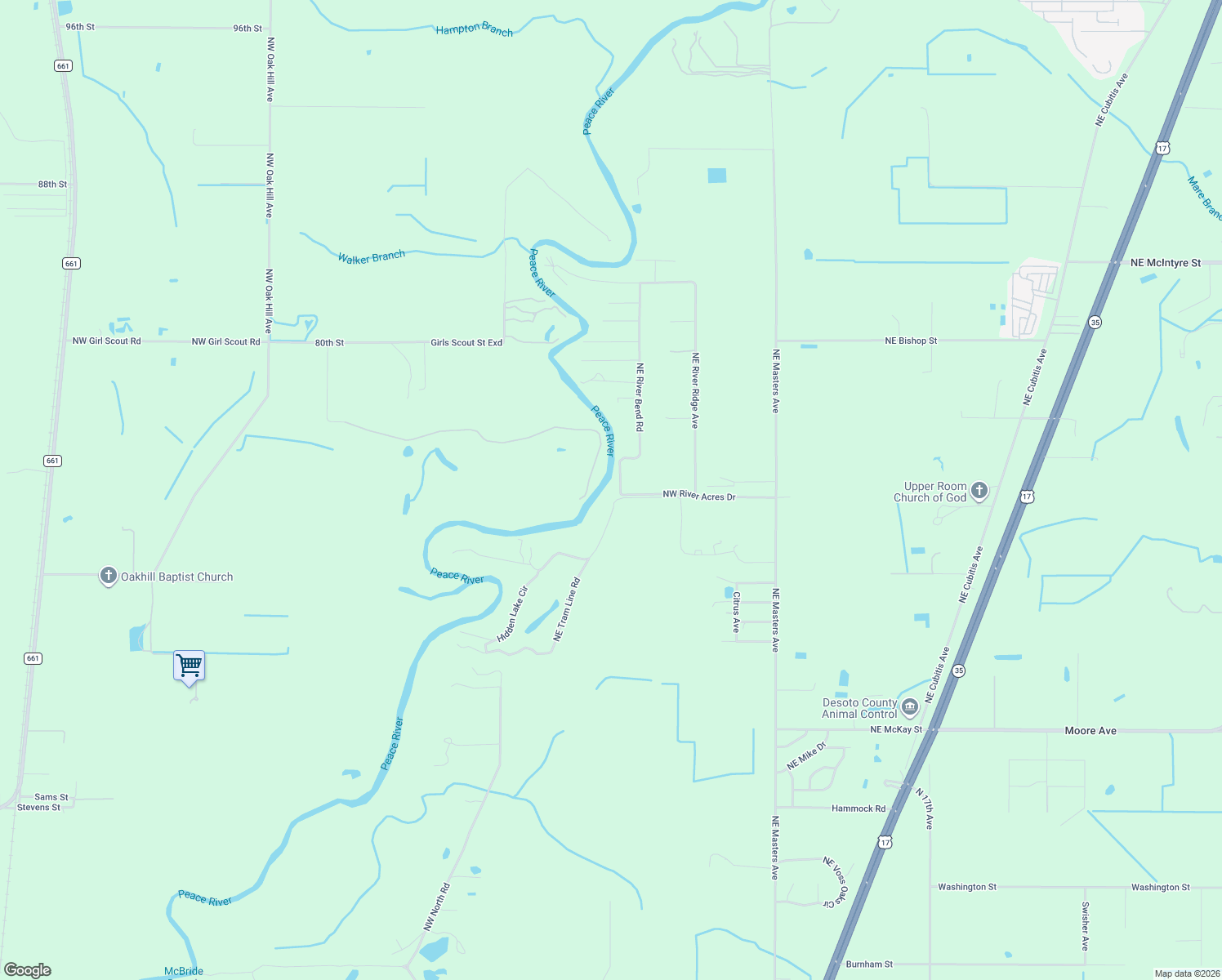 map of restaurants, bars, coffee shops, grocery stores, and more near 5261 Northeast River Bend Road in Arcadia