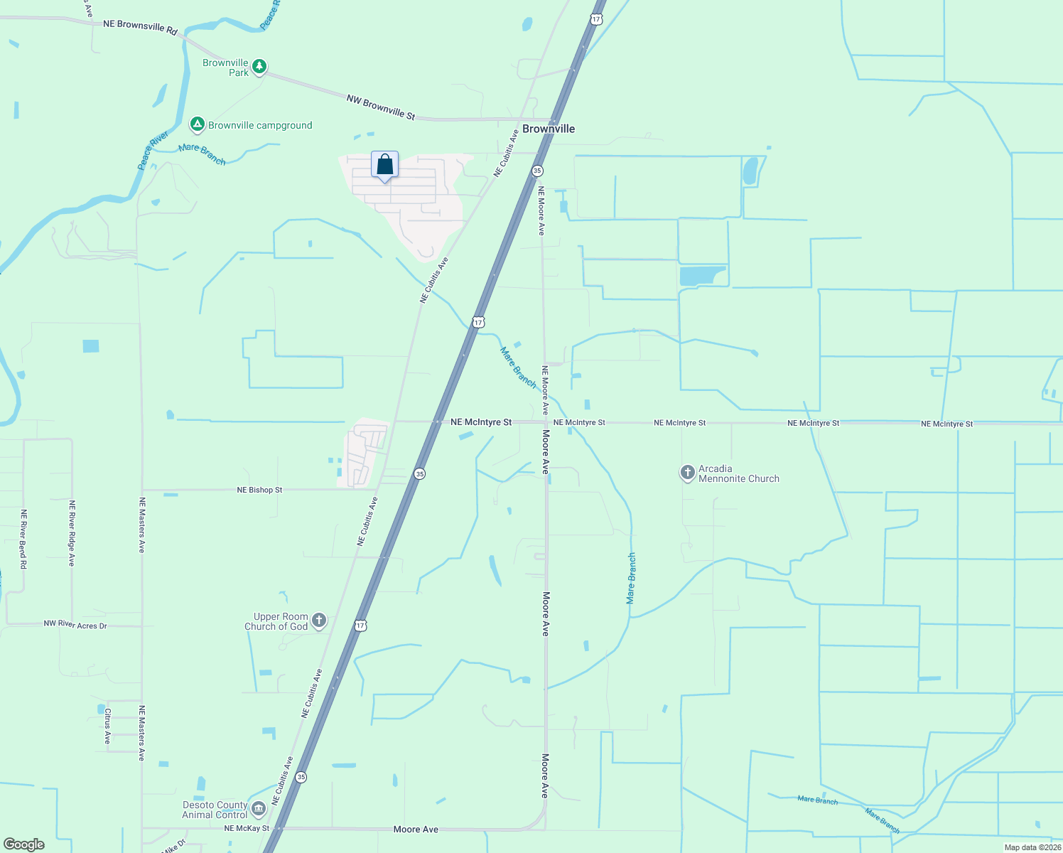 map of restaurants, bars, coffee shops, grocery stores, and more near 6567 County Road 660 in Arcadia