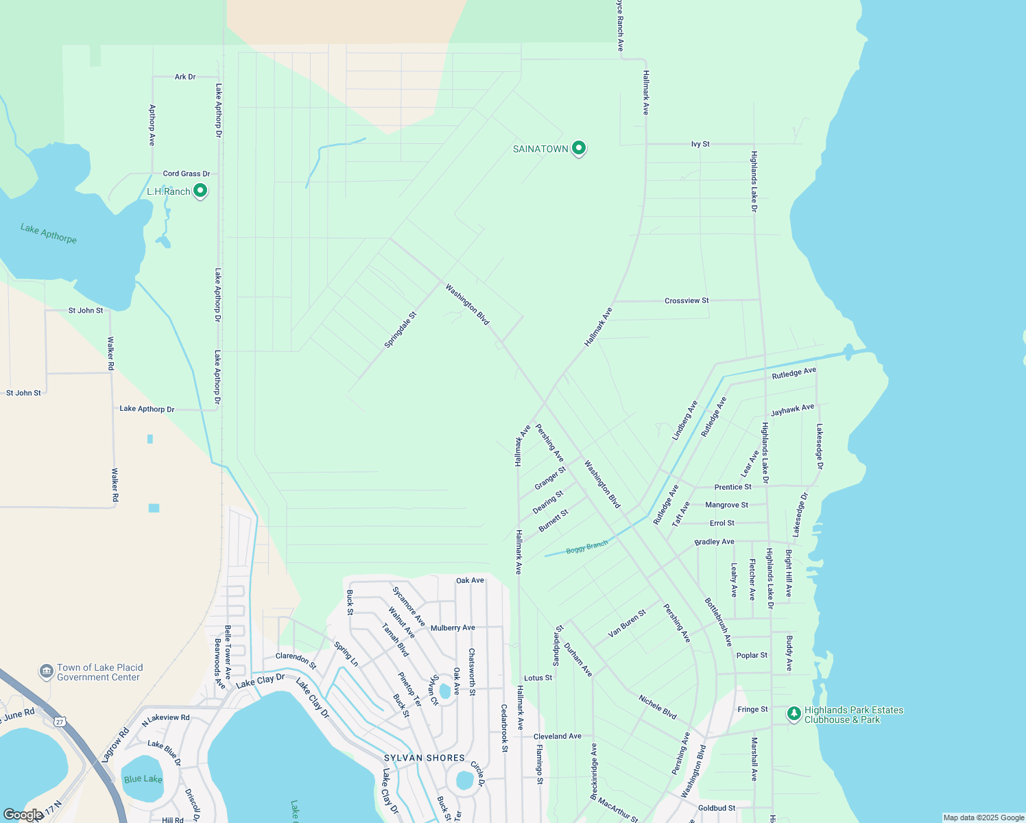 map of restaurants, bars, coffee shops, grocery stores, and more near 625 Thornberry Street in Lake Placid