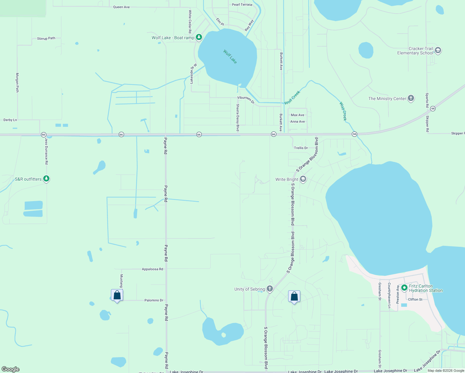 map of restaurants, bars, coffee shops, grocery stores, and more near 215 Nursery Road in Sebring
