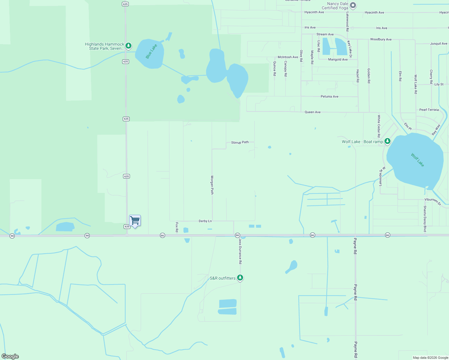 map of restaurants, bars, coffee shops, grocery stores, and more near 9217 Saddle Path in Sebring