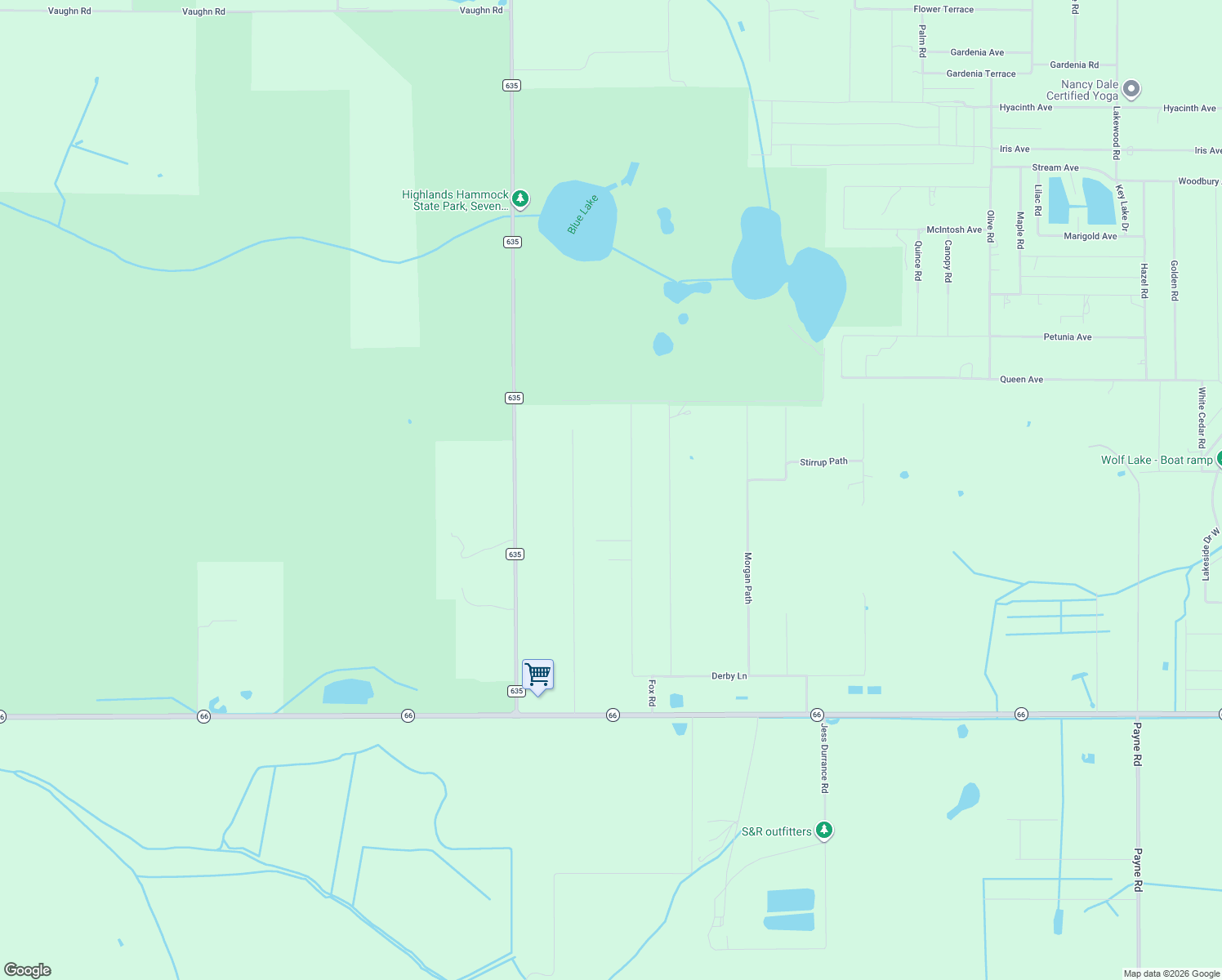 map of restaurants, bars, coffee shops, grocery stores, and more near 9139 Bridle Path in Sebring