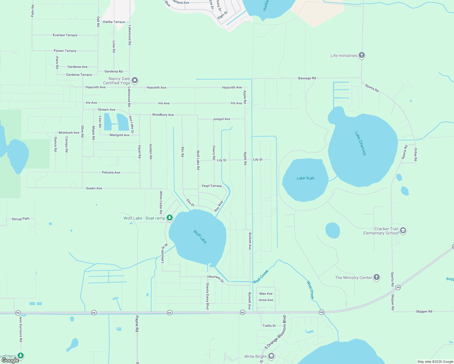 map of restaurants, bars, coffee shops, grocery stores, and more near 6131 Banyan Road in Sebring