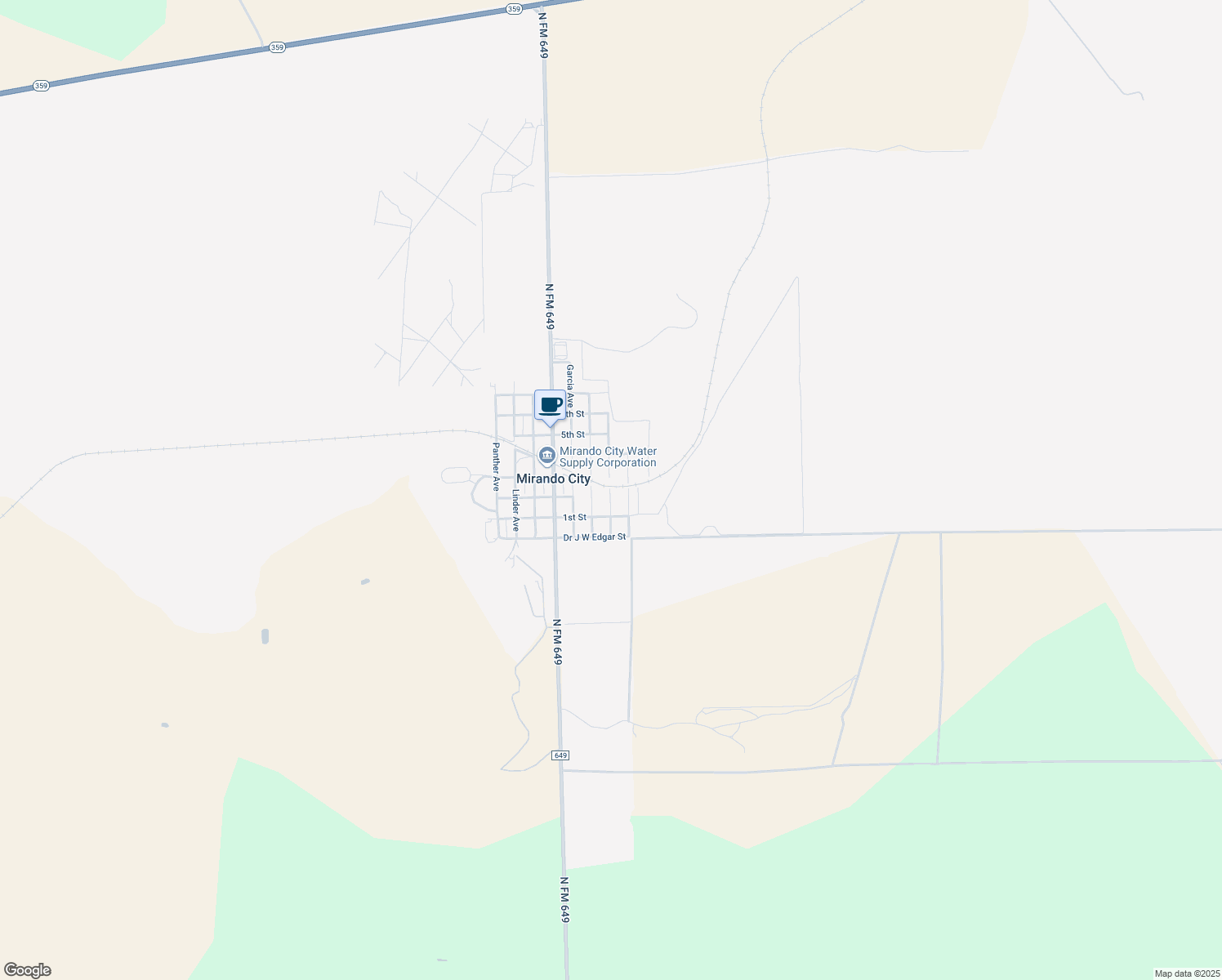 map of restaurants, bars, coffee shops, grocery stores, and more near Zapata Ave in Mirando City