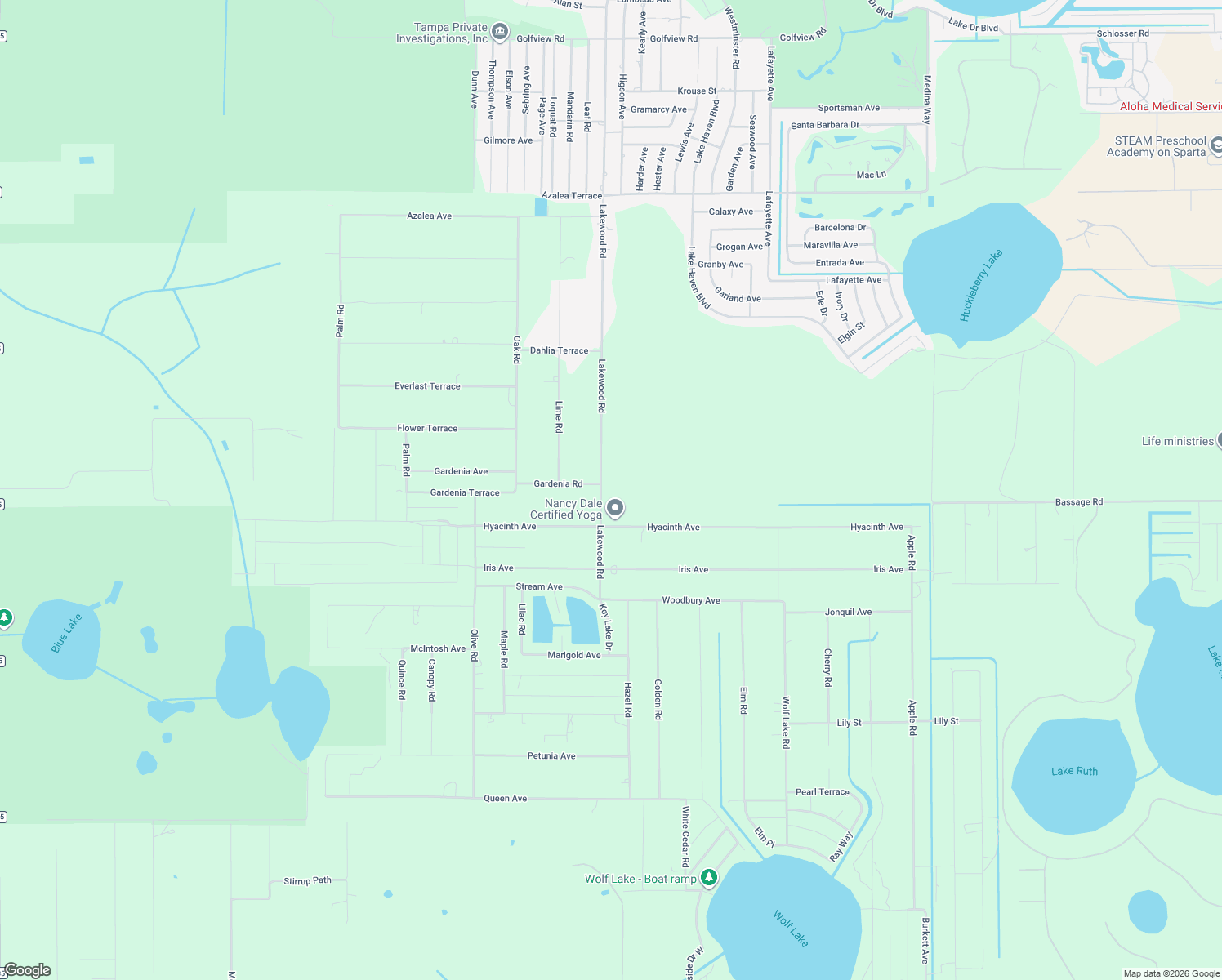 map of restaurants, bars, coffee shops, grocery stores, and more near 5418 Lakewood Road in Sebring