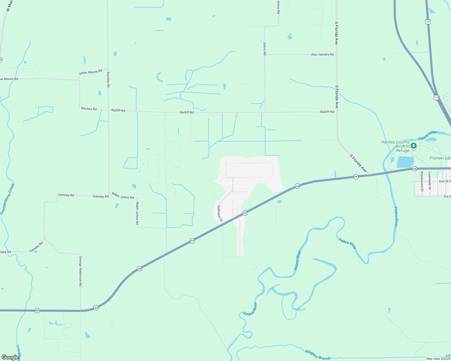 map of restaurants, bars, coffee shops, grocery stores, and more near 1831 Libby Drive in Wauchula