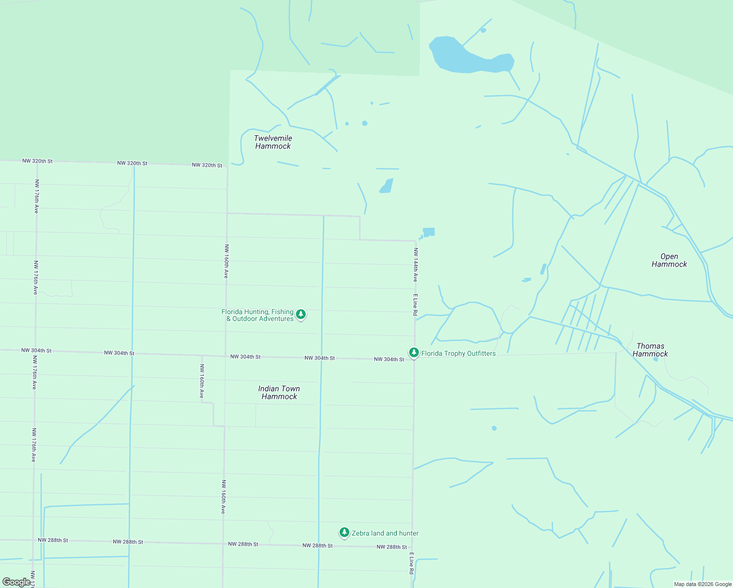 map of restaurants, bars, coffee shops, grocery stores, and more near 14826 Northwest 310th Street in Okeechobee