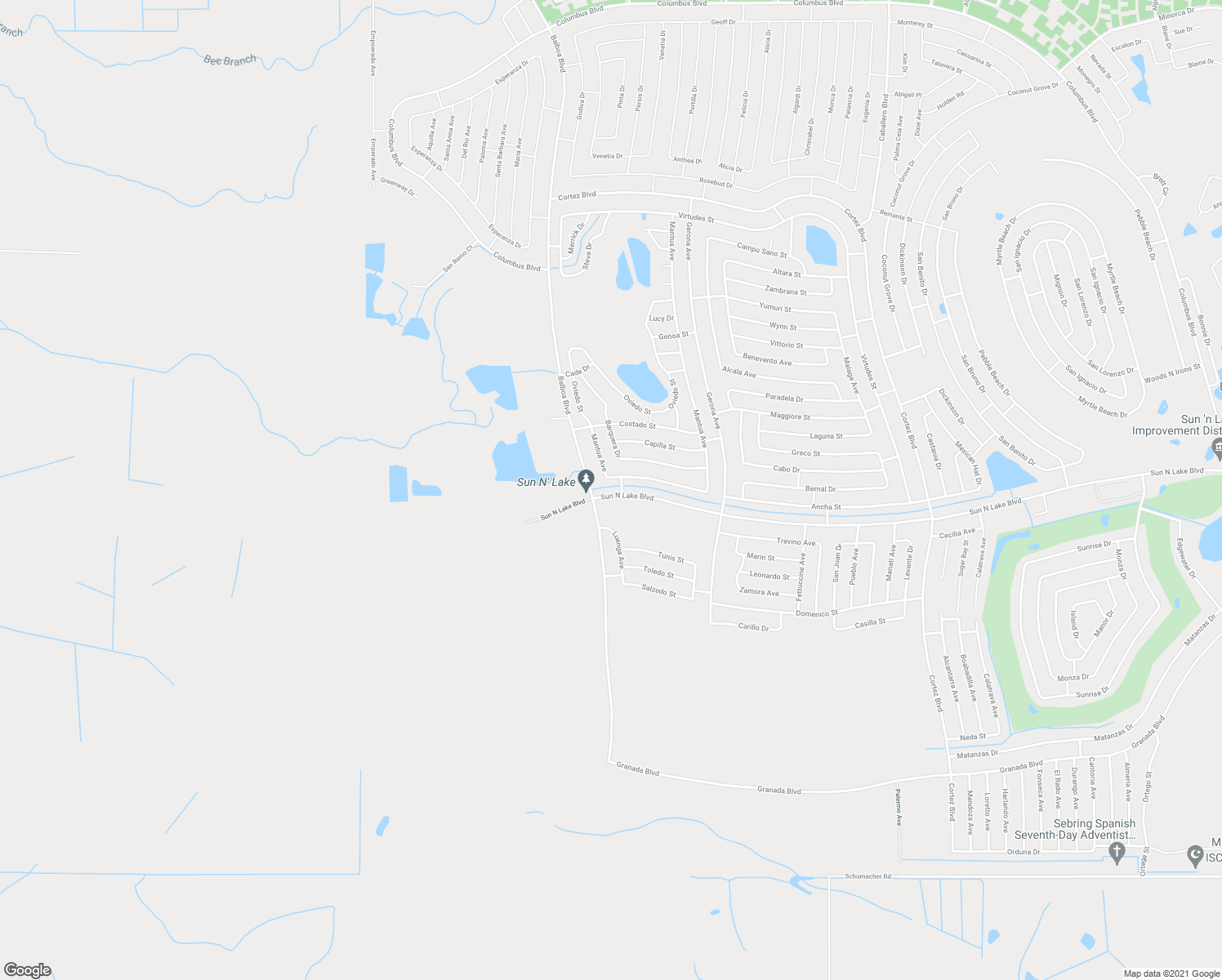 map of restaurants, bars, coffee shops, grocery stores, and more near 8824 Sun North Lake Boulevard in Sebring