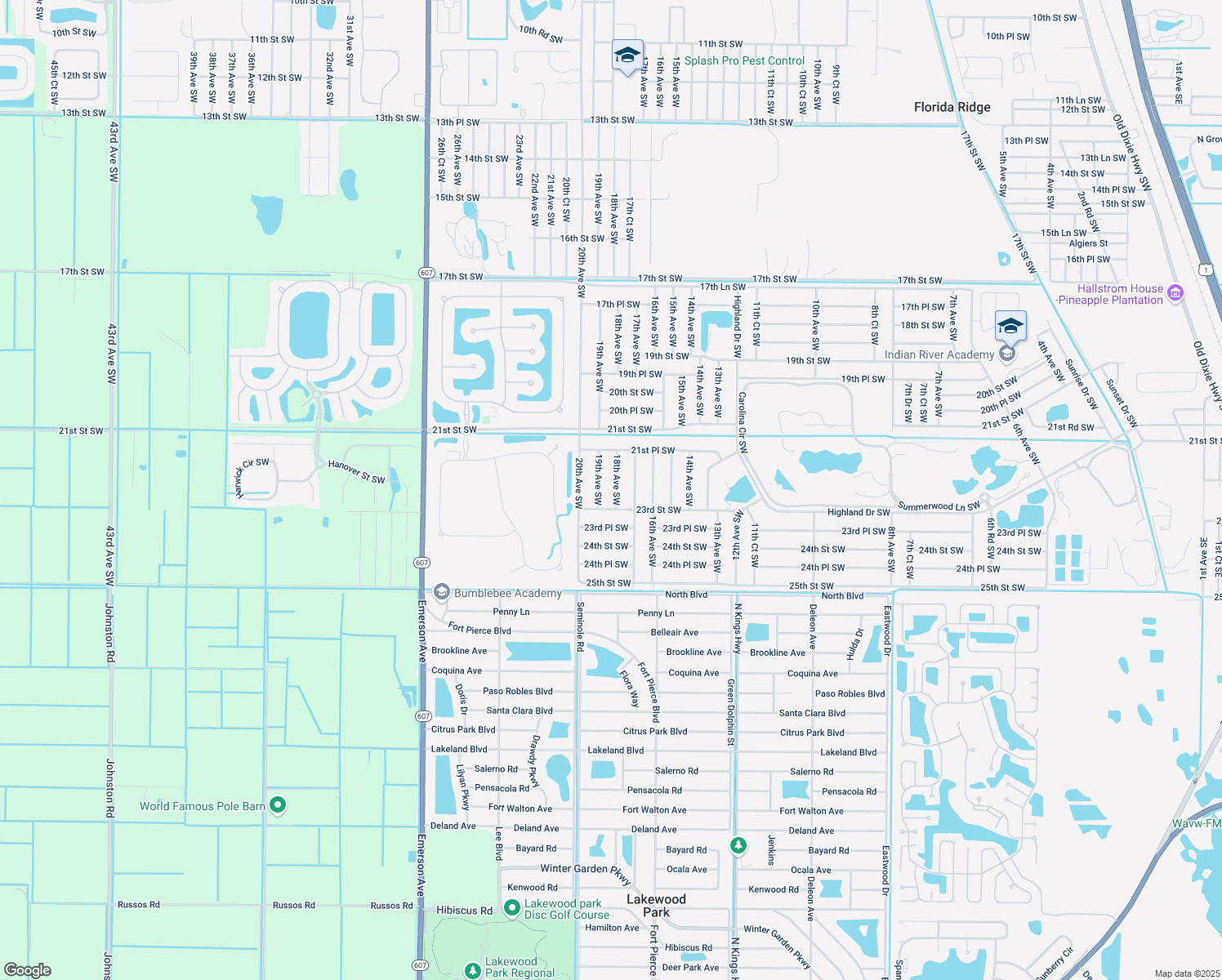 map of restaurants, bars, coffee shops, grocery stores, and more near 2235 18th Avenue Southwest in Vero Beach