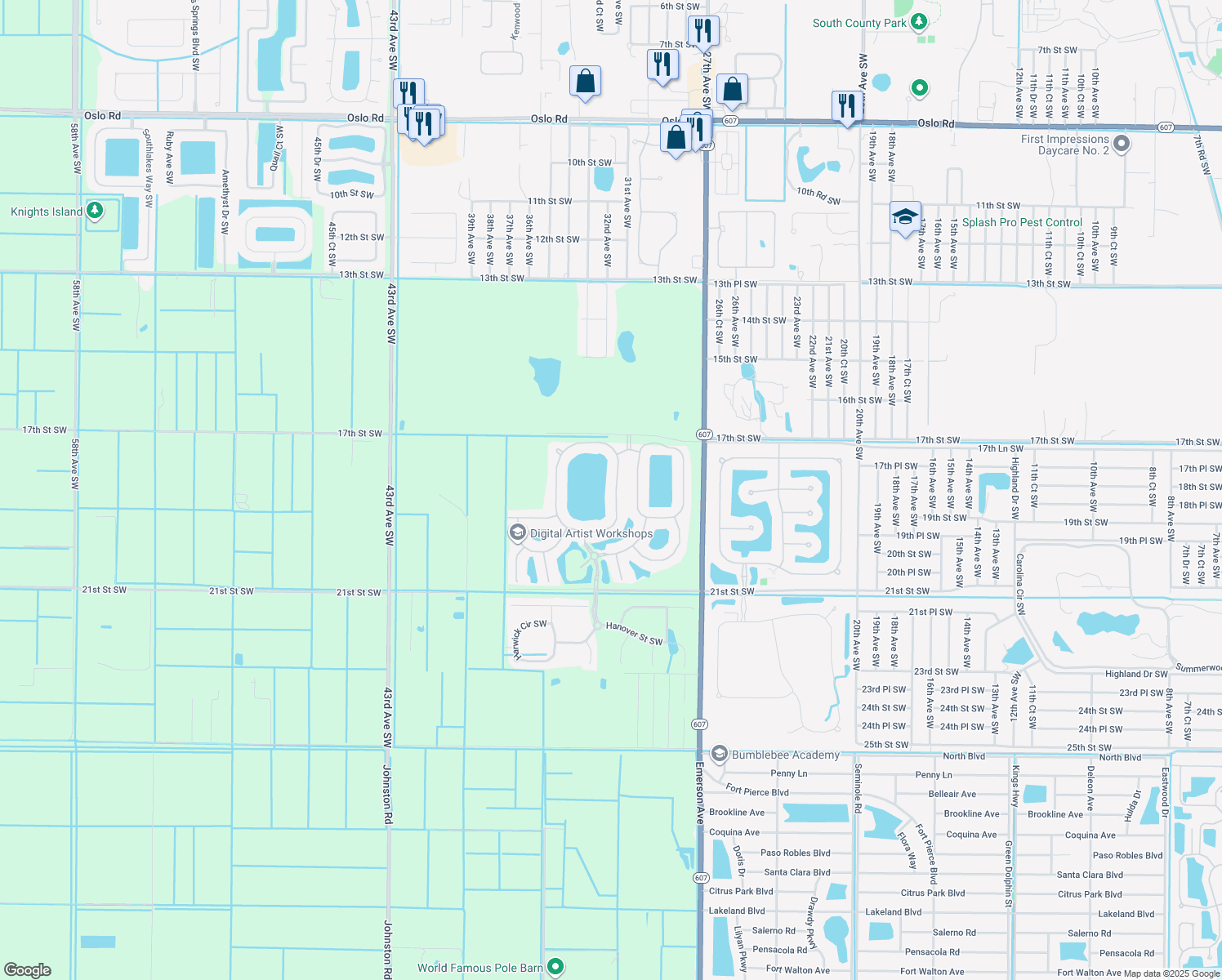 map of restaurants, bars, coffee shops, grocery stores, and more near 1730 Berkshire Circle Southwest in Vero Beach