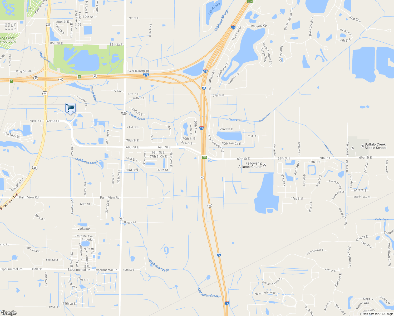 map of restaurants, bars, coffee shops, grocery stores, and more near 6705 Sim Barco Road in Palmetto