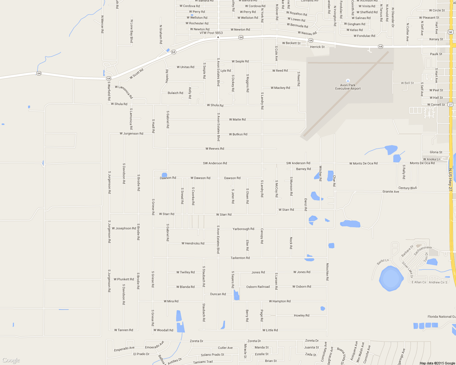 map of restaurants, bars, coffee shops, grocery stores, and more near 2575 Ray Road in Avon Park