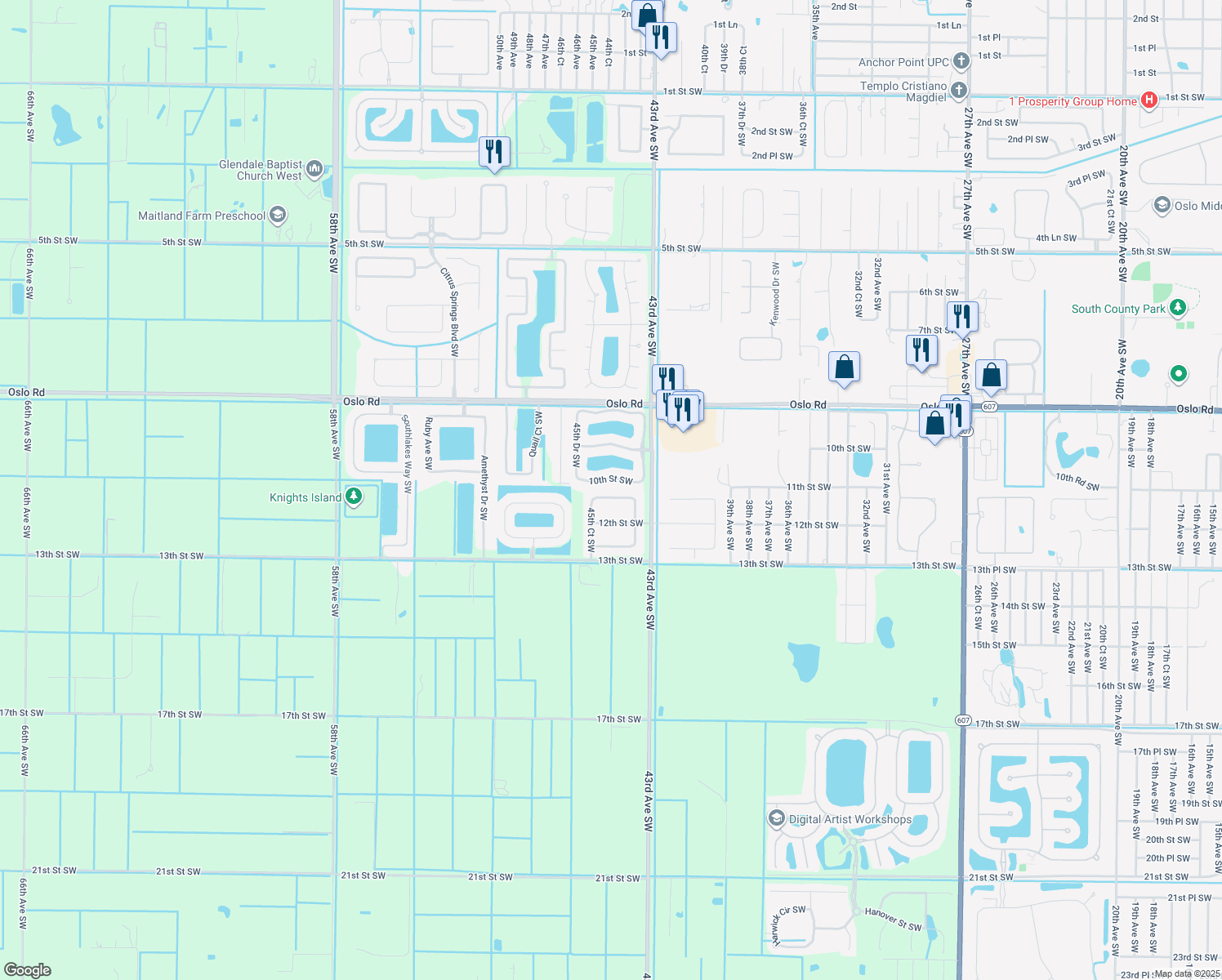 map of restaurants, bars, coffee shops, grocery stores, and more near 4460 11th Place Southwest in Vero Beach