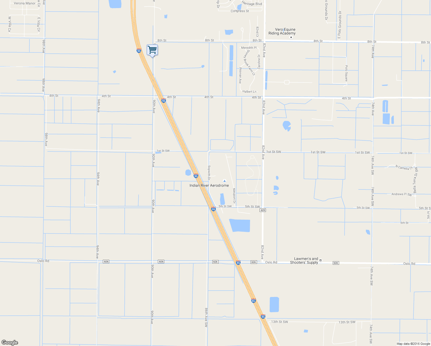 map of restaurants, bars, coffee shops, grocery stores, and more near 8520 Waco Way in Vero Beach