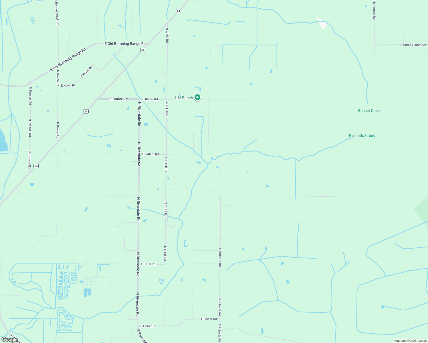 map of restaurants, bars, coffee shops, grocery stores, and more near 1305 North Roberts Road in Avon Park
