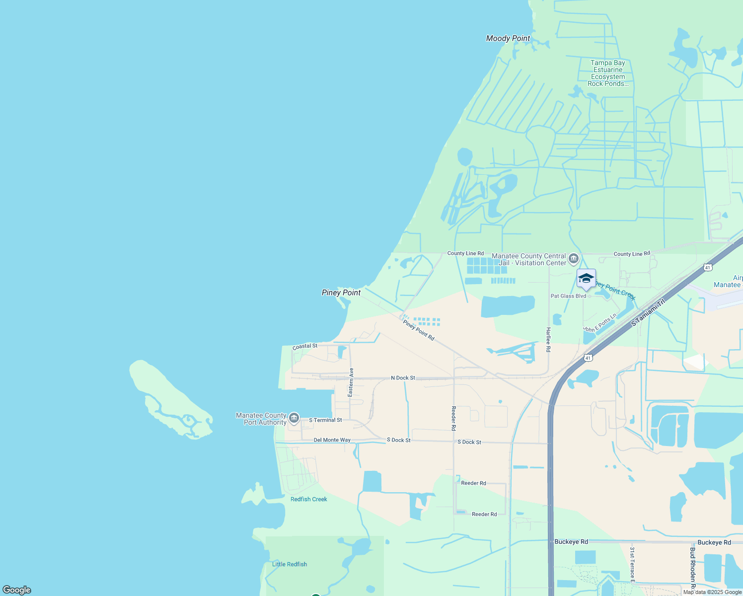 map of restaurants, bars, coffee shops, grocery stores, and more near 822 Piney Point Road in Palmetto