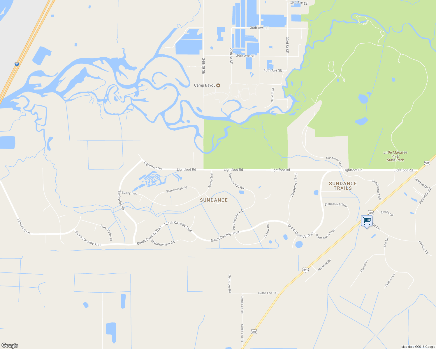 map of restaurants, bars, coffee shops, grocery stores, and more near 1422 Lightfoot Road in Wimauma