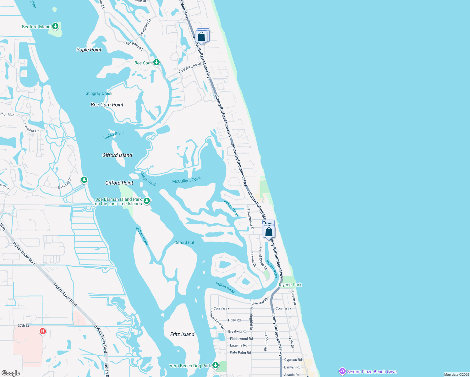 map of restaurants, bars, coffee shops, grocery stores, and more near 4683 Pebble Bay Circle in Vero Beach