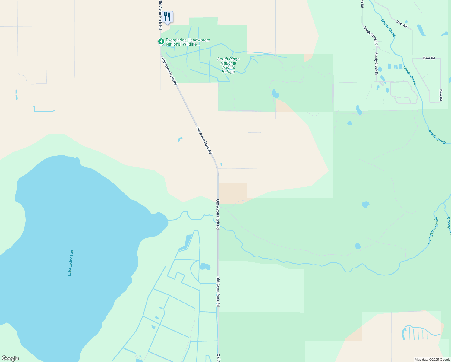 map of restaurants, bars, coffee shops, grocery stores, and more near 921 Old Avon Park Road in Frostproof