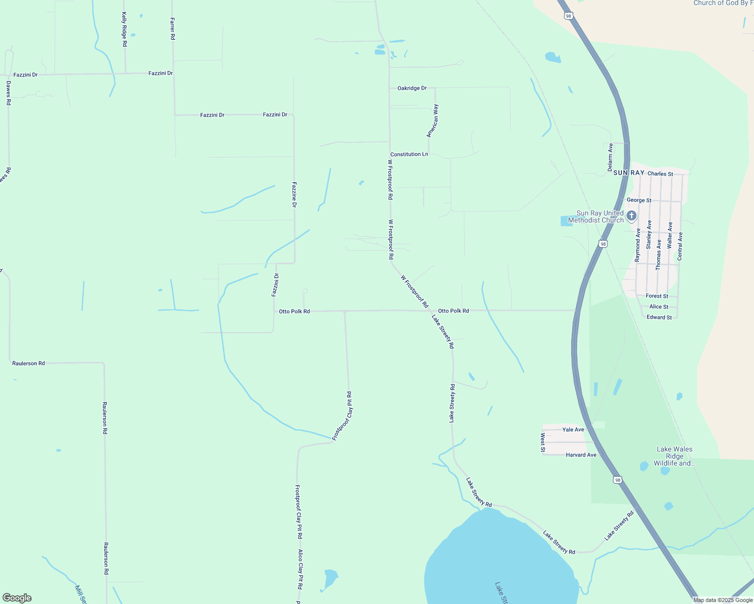 map of restaurants, bars, coffee shops, grocery stores, and more near 1090 Otto Polk Road in Frostproof