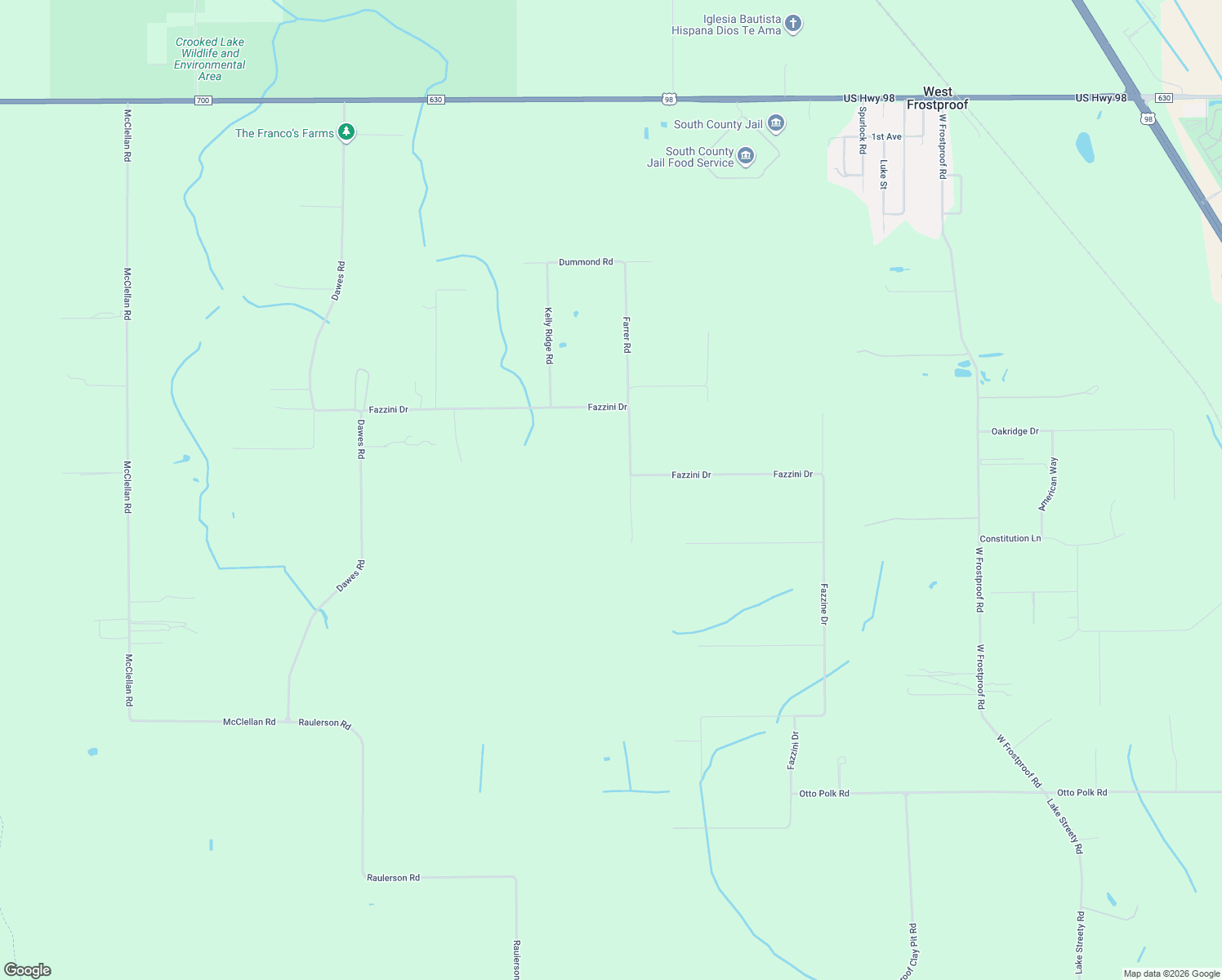 map of restaurants, bars, coffee shops, grocery stores, and more near 18 Hammons Way in Frostproof