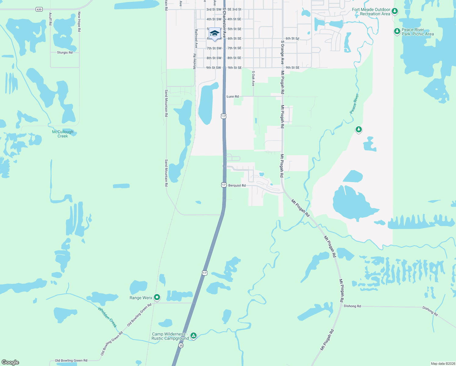 map of restaurants, bars, coffee shops, grocery stores, and more near 25 Berquist Road in Fort Meade