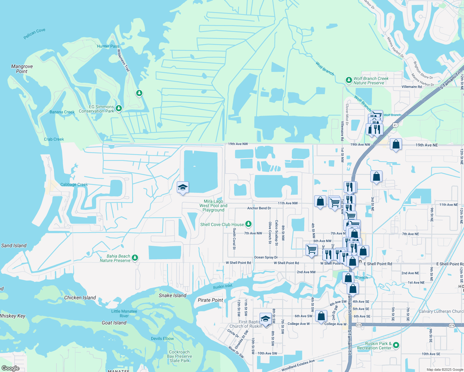 1038 Seminole Sky Drive, Ruskin FL Walk Score