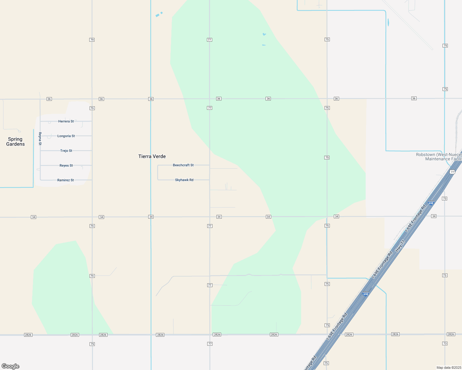 map of restaurants, bars, coffee shops, grocery stores, and more near 4380 Piper Cub Street in Robstown