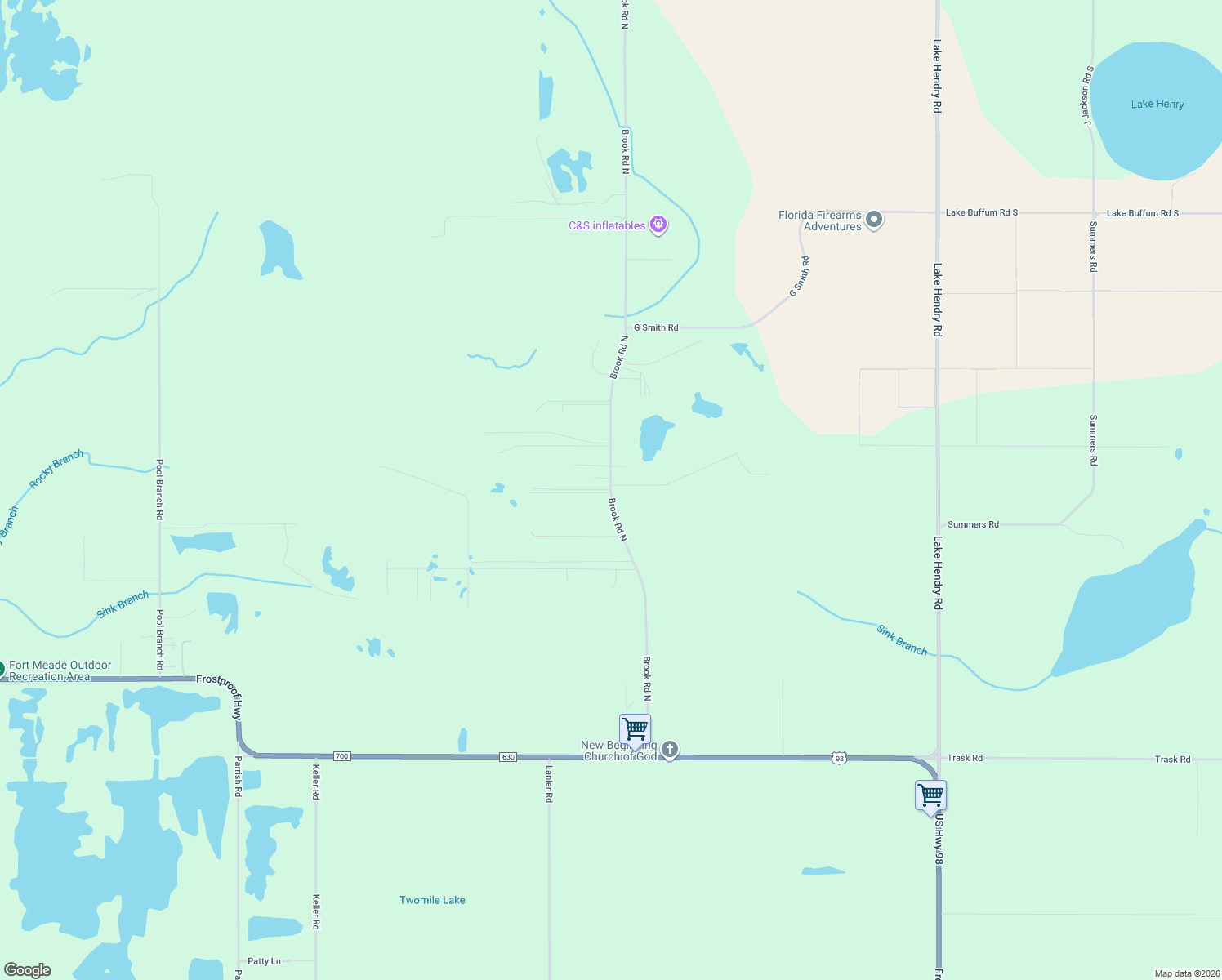 map of restaurants, bars, coffee shops, grocery stores, and more near 1002 Brook Road North in Fort Meade