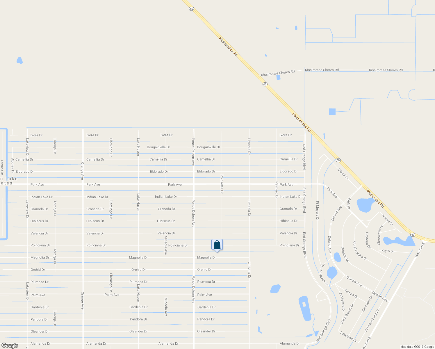 map of restaurants, bars, coffee shops, grocery stores, and more near 303 Eldorado Drive in Indian Lake Estates