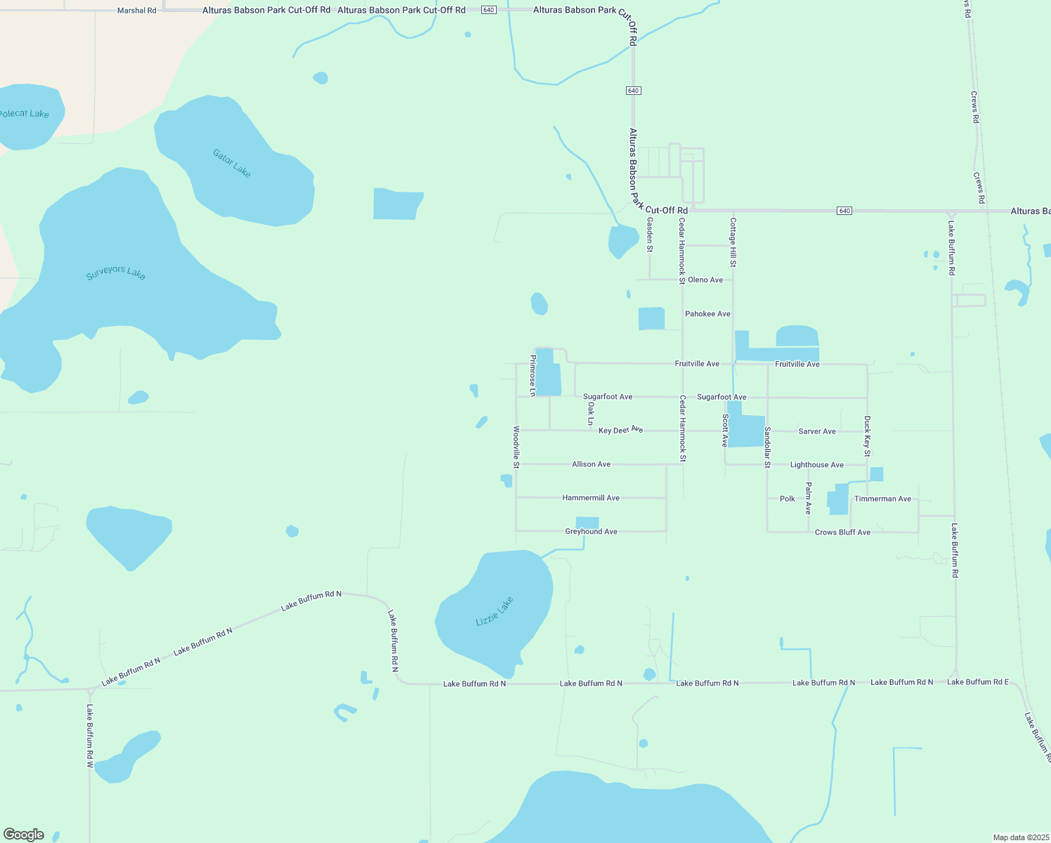 map of restaurants, bars, coffee shops, grocery stores, and more near 5160 Key Deer Avenue in Lake Wales