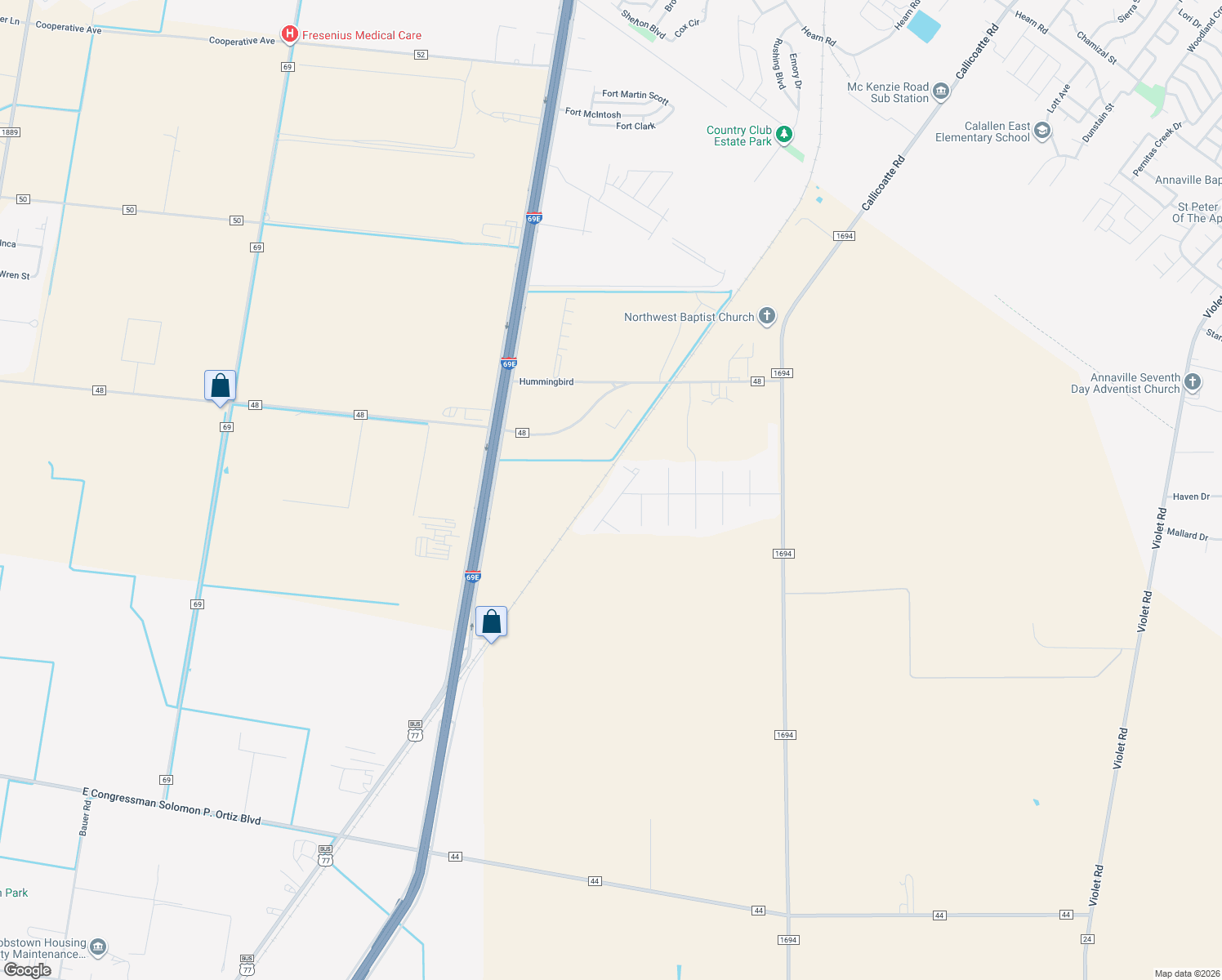 map of restaurants, bars, coffee shops, grocery stores, and more near 4531 Abilene Ln in Robstown